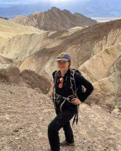 Leah hiking in the mountains